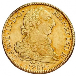 Аверс монеты Мексика, 4 эскудо, 1789-1790