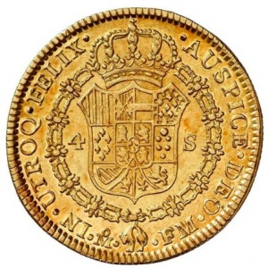 Реверс монеты Мексика, 4 эскудо, 1789-1790