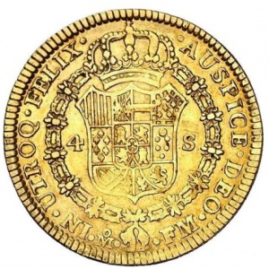 Реверс монеты Мексика, 4 эскудо, 1790