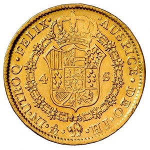 Реверс монеты Мексика, 4 эскудо, 1810-1812