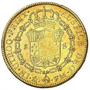 Реверс монеты Мексика, 8 эскудо, 1789-1790