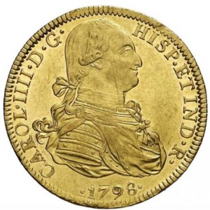 Аверс монеты Мексика, 8 эскудо, 1791-1808