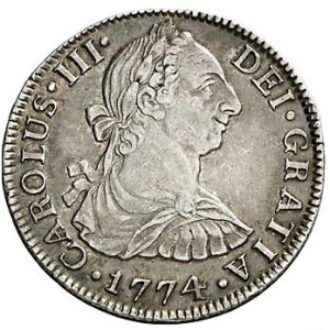 Аверс монеты Мексика, 2 реала, 1772-1784