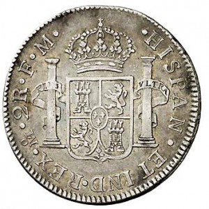 Реверс монеты Мексика, 2 реала, 1772-1784