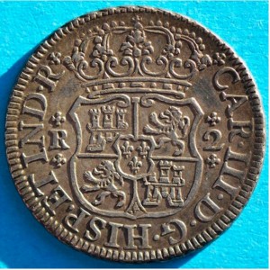 Аверс монеты Мексика, 2 реала, 1760-1771