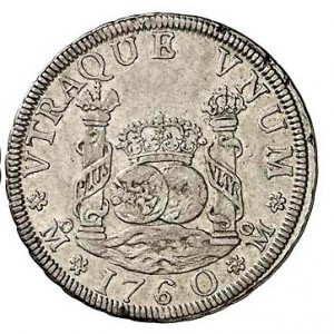 Реверс монеты Мексика, 4 реала, 1760-1771
