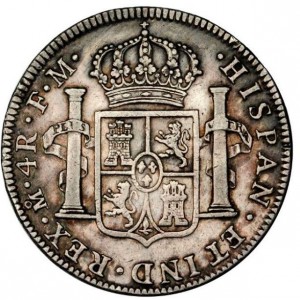 Реверс монеты Мексика, 4 реала, 1785-1789