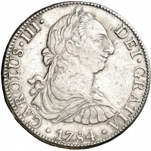 Аверс монеты Мексика, 8 реалов, 1772-1784
