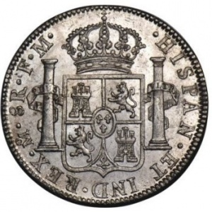 Реверс монеты Мексика, 8 реалов, 1785-1789