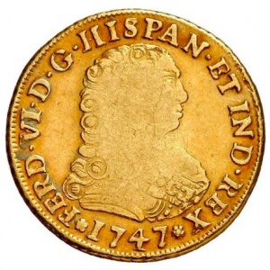 Аверс монеты Мексика, 2 эскудо, 1747