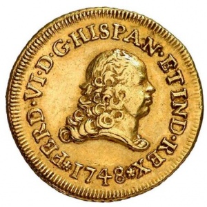 Аверс монеты Мексика, 2 эскудо, 1748-1751