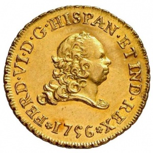 Аверс монеты Мексика, 2 эскудо, 1752-1756