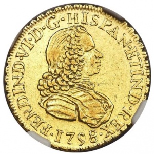 Аверс монеты Мексика, 2 эскудо, 1757-1759