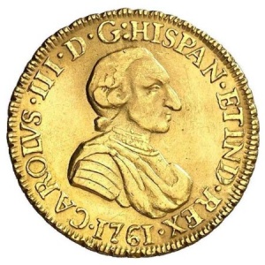 Аверс монеты Мексика, 2 эскудо, 1760-1761
