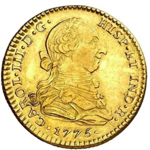 Аверс монеты Мексика, 2 эскудо, 1772-1784