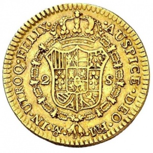 Реверс монеты Мексика, 2 эскудо, 1785-1788