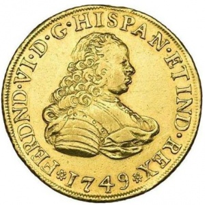 Аверс монеты Мексика, 4 эскудо, 1748-1751