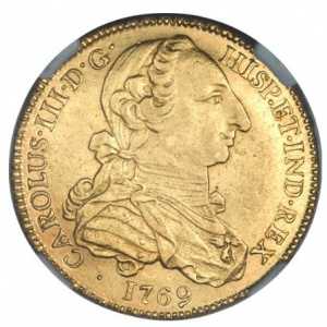 Аверс монеты Мексика, 4 эскудо, 1762-1771
