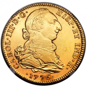 Аверс монеты Мексика, 4 эскудо, 1772-1784