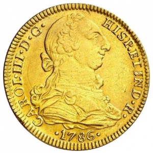 Аверс монеты Мексика, 4 эскудо, 1785-1788