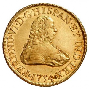 Аверс монеты Мексика, 8 эскудо, 1752-1756