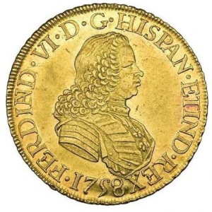 Аверс монеты Мексика, 8 эскудо, 1757-1759
