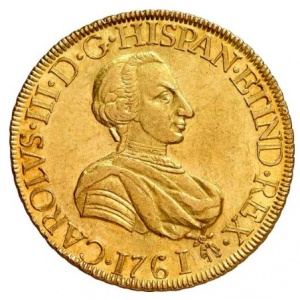 Аверс монеты Мексика, 8 эскудо, 1760-1761