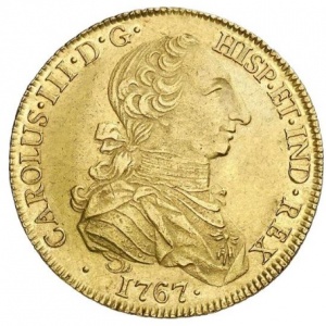 Аверс монеты Мексика, 8 эскудо, 1762-1771