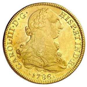 Аверс монеты Мексика, 8 эскудо, 1786-1788