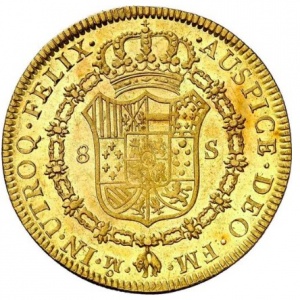 Реверс монеты Мексика, 8 эскудо, 1786-1788