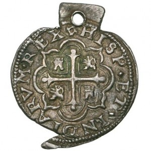 Реверс монеты Мексика, ½ реала, 1701-1728