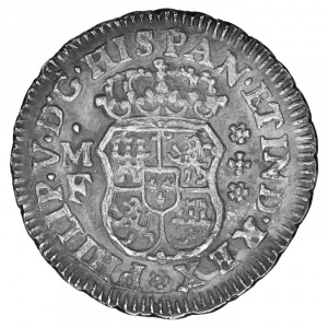 Аверс монеты Мексика, ½ реала, 1732-1741