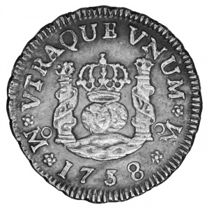 Реверс монеты Мексика, ½ реала, 1732-1741