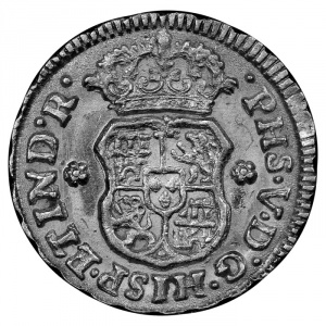 Аверс монеты Мексика, ½ реала, 1742-1747