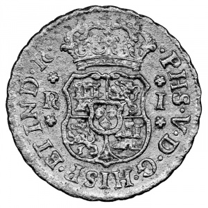 Аверс монеты Мексика, 1 реал, 1742-1747