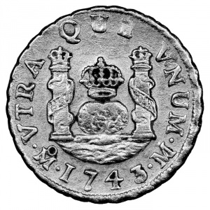 Реверс монеты Мексика, 1 реал, 1742-1747