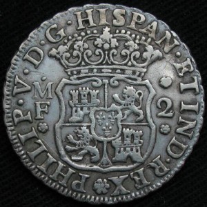Аверс монеты Мексика, 2 реала, 1732-1741