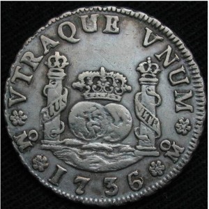 Реверс монеты Мексика, 2 реала, 1732-1741