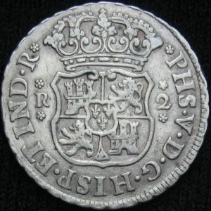 Аверс монеты Мексика, 2 реала, 1742-1750