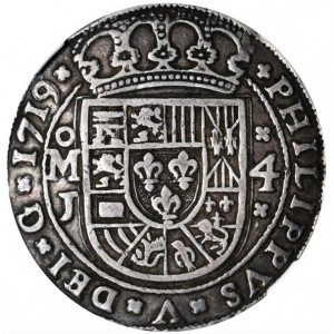 Аверс монеты Мексика, 4 реала, 1701-1728