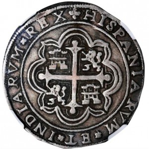 Реверс монеты Мексика, 4 реала, 1701-1728