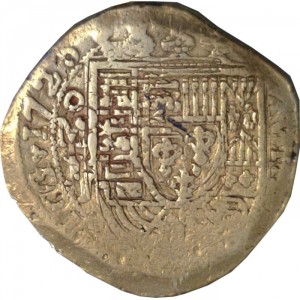 Аверс монеты Мексика, 8 реалов, 1724-1725, Королевская монета