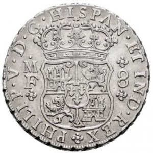 Аверс монеты Мексика, 8 реалов, 1732-1747