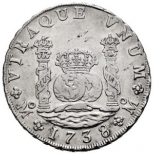Реверс монеты Мексика, 8 реалов, 1732-1747