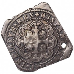 Реверс монеты Мексика, 8 реалов, 1733-1734, Форма - клиппа