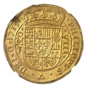 Аверс монеты Мексика, 8 эскудо, 1711-1730
