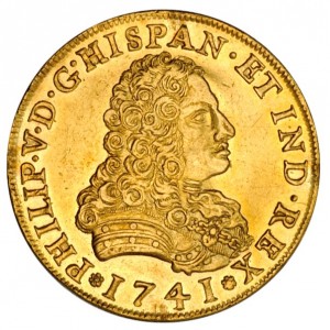 Аверс монеты Мексика, 8 эскудо, 1732-1747