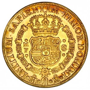 Реверс монеты Мексика, 8 эскудо, 1732-1747