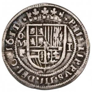 Аверс монеты Мексика, 1 реал, 1609-1611, Королевская монета
