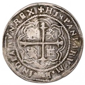Реверс монеты Мексика, 1 реал, 1609-1611, Королевская монета